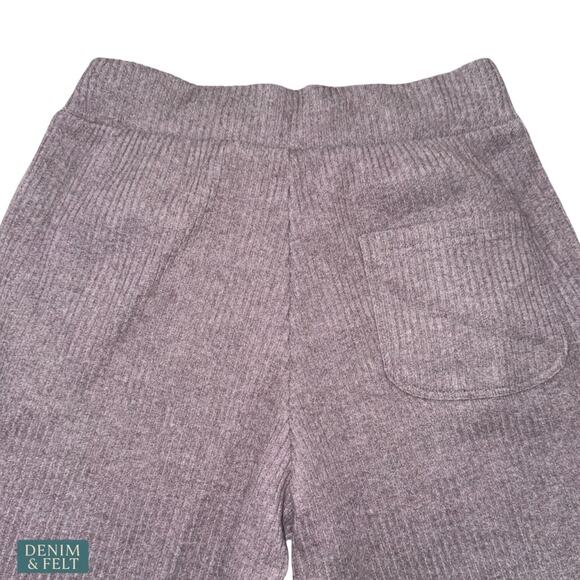 Alo Yoga Muse Ribbed Knit Sweatpants Raisinette Heather Lounge Cozy Minimal Luxe - Picture 8 of 11
